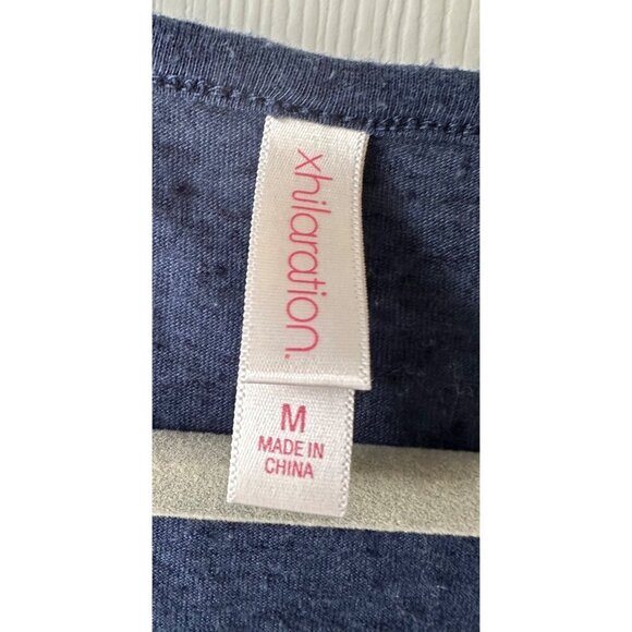 Blue Sequin Striped Blouse Size Medium - Picture 2 of 4